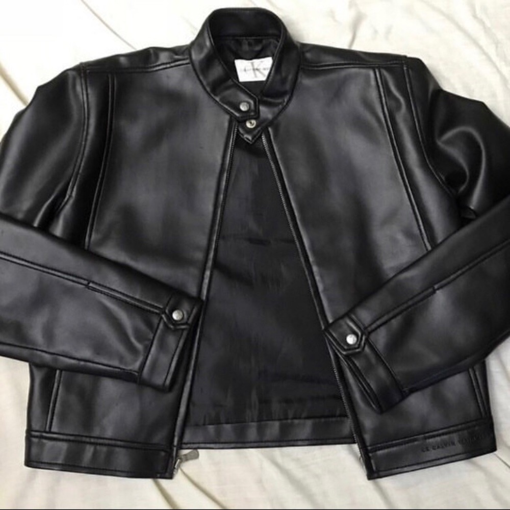 vintage calvin klein leather jacket from the 90s